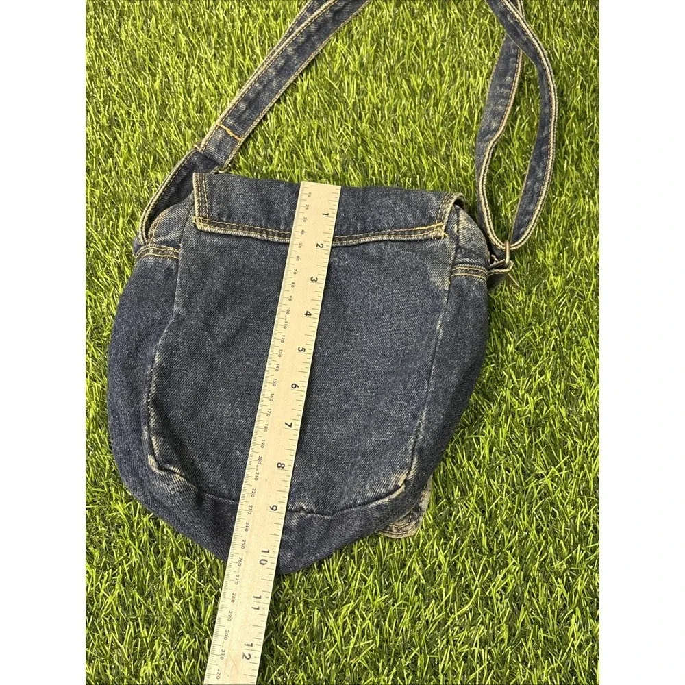 Y2K Denim Shoulder‎ Purse Floral Embroidered 90s Shoulder Bag Vintage